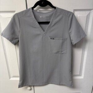 Figs Women's Scrub Top - Cement - XS